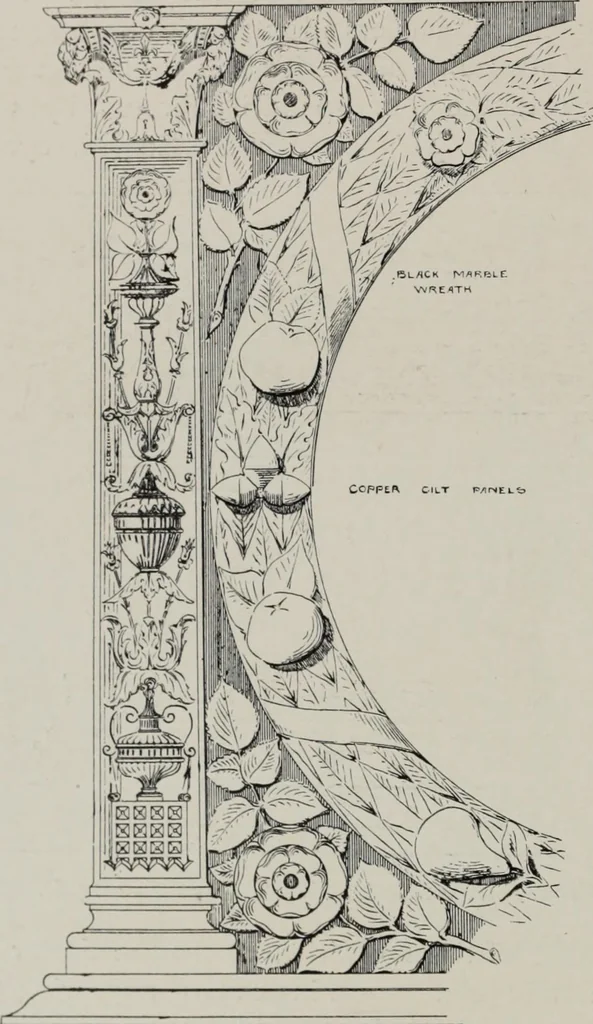 An illustration from Early renaissance architecture in England; a historical and descriptive account of the Tudor, Elizabethan, and Jacobean periods, 1500-1625, for the use of students and others, 1914, leaf 42