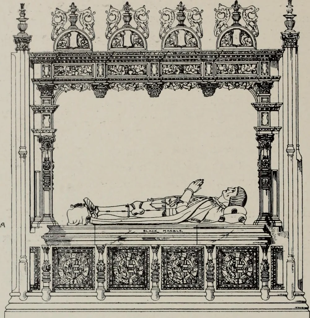 An illustration from Early renaissance architecture in England; a historical and descriptive account of the Tudor, Elizabethan, and Jacobean periods, 1500-1625, for the use of students and others, 1914, leaf 46