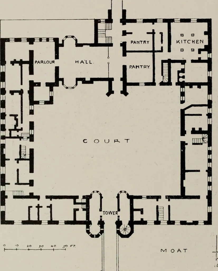 An illustration from Early renaissance architecture in England; a historical and descriptive account of the Tudor, Elizabethan, and Jacobean periods, 1500-1625, for the use of students and others, 1914, leaf 76