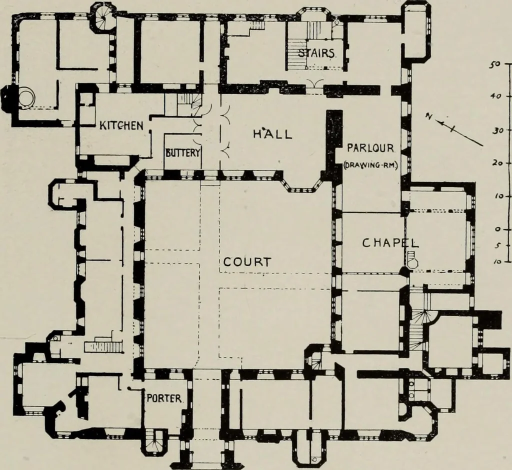 An illustration from Early renaissance architecture in England; a historical and descriptive account of the Tudor, Elizabethan, and Jacobean periods, 1500-1625, for the use of students and others, 1914, leaf 79