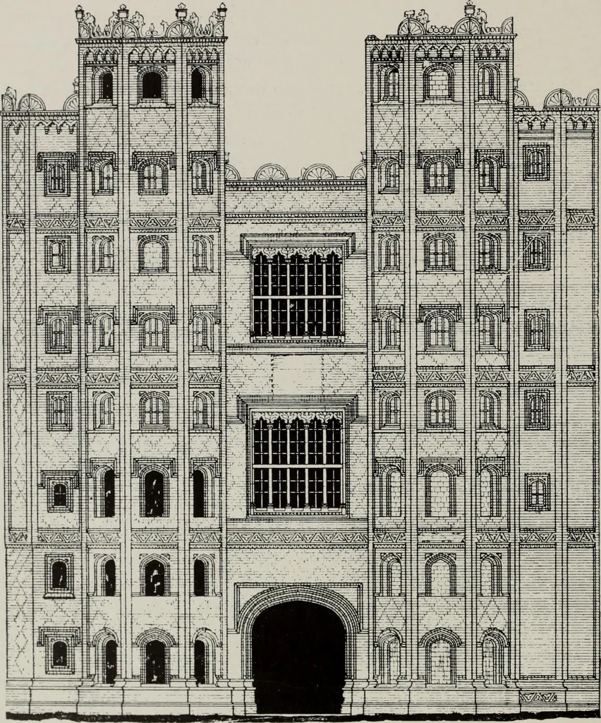 An illustration from Early renaissance architecture in England; a historical and descriptive account of the Tudor, Elizabethan, and Jacobean periods, 1500-1625, for the use of students and others, 1914, leaf 88