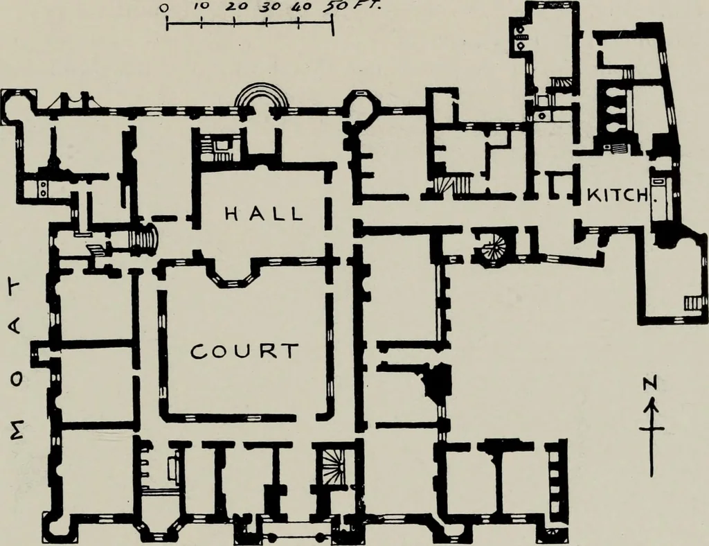 An illustration from Early renaissance architecture in England; a historical and descriptive account of the Tudor, Elizabethan, and Jacobean periods, 1500-1625, for the use of students and others, 1914, leaf 92