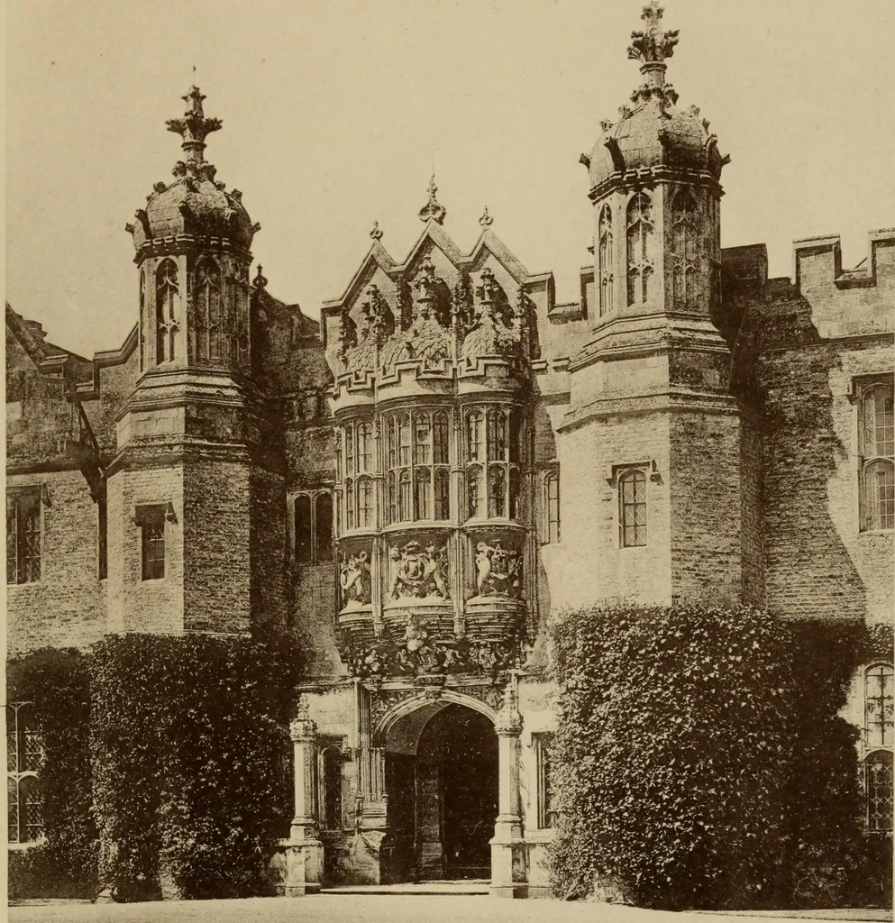 An illustration from Early renaissance architecture in England; a historical and descriptive account of the Tudor, Elizabethan, and Jacobean periods, 1500-1625, for the use of students and others, 1914, leaf 94