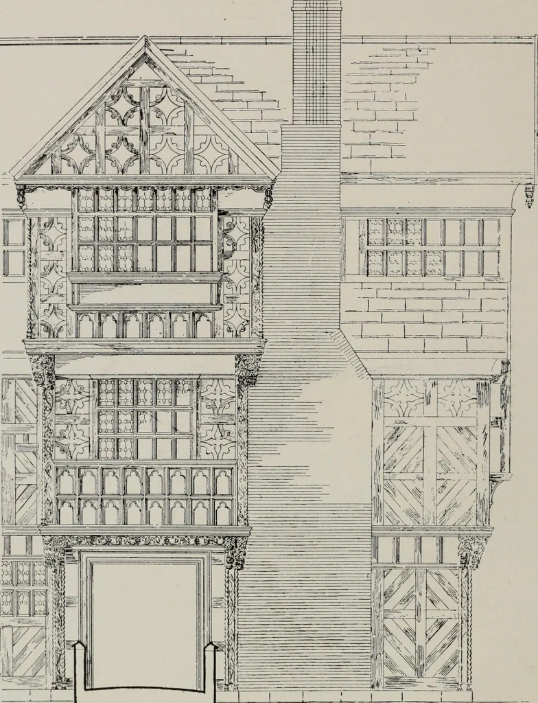 An illustration from Early renaissance architecture in England; a historical and descriptive account of the Tudor, Elizabethan, and Jacobean periods, 1500-1625, for the use of students and others, 1914, leaf 99