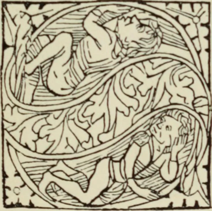 An illustration from Early woodcut initials : containing over thirteen hundred reproductions of ornamental letters of the fifteenth and sixteenth centuries, 1908, leaf 136