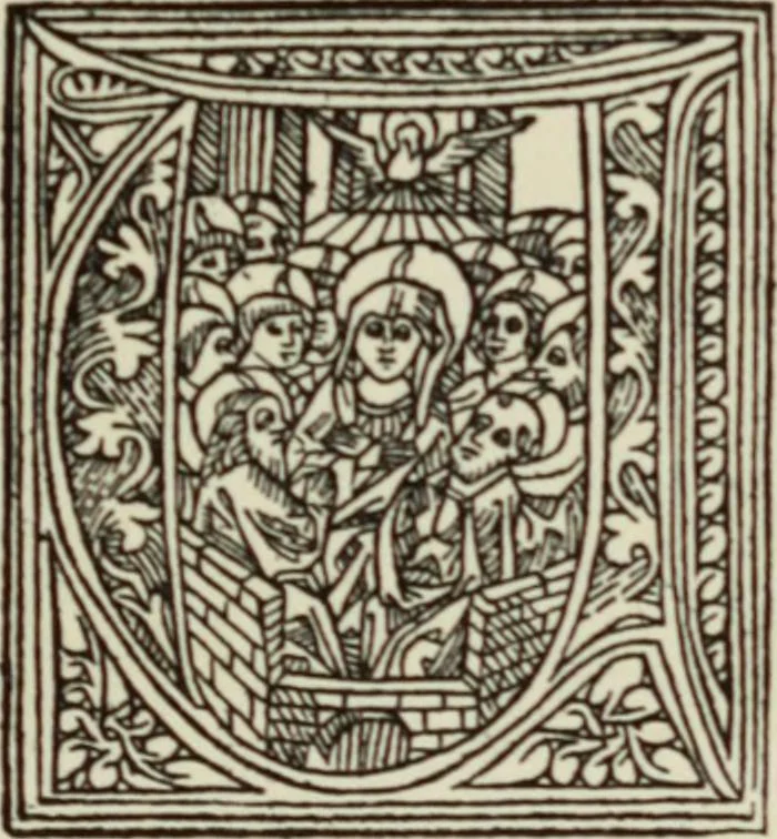 An illustration from Early woodcut initials : containing over thirteen hundred reproductions of ornamental letters of the fifteenth and sixteenth centuries, 1908, leaf 140
