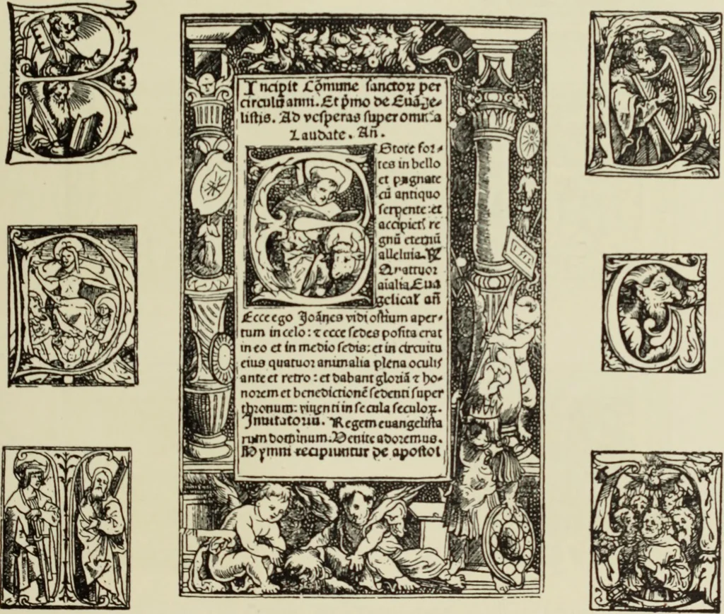 An illustration from Early woodcut initials : containing over thirteen hundred reproductions of ornamental letters of the fifteenth and sixteenth centuries, 1908, leaf 142