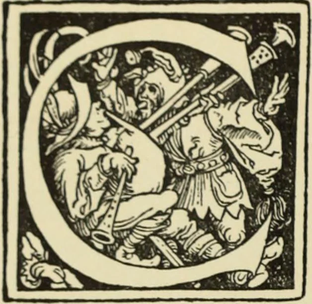 An illustration from Early woodcut initials : containing over thirteen hundred reproductions of ornamental letters of the fifteenth and sixteenth centuries, 1908, leaf 143