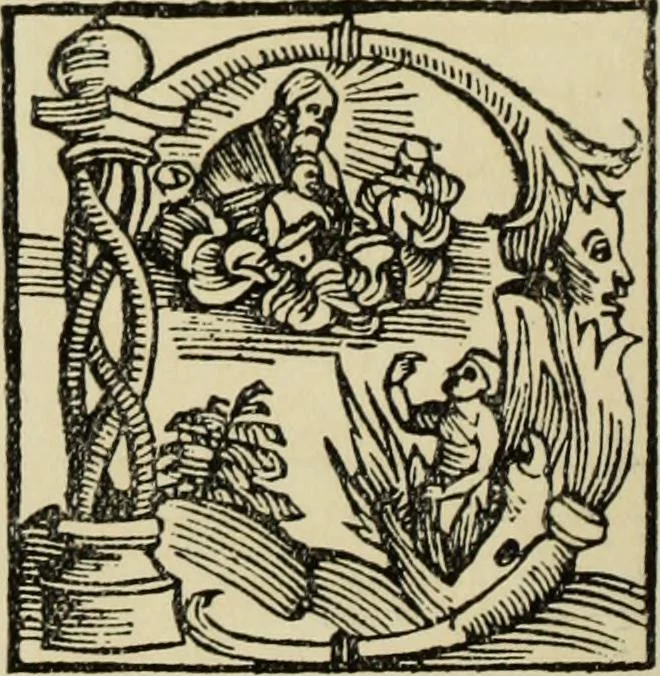 An illustration from Early woodcut initials : containing over thirteen hundred reproductions of ornamental letters of the fifteenth and sixteenth centuries, 1908, leaf 151
