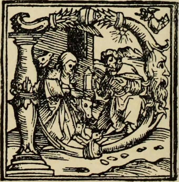 An illustration from Early woodcut initials : containing over thirteen hundred reproductions of ornamental letters of the fifteenth and sixteenth centuries, 1908, leaf 151