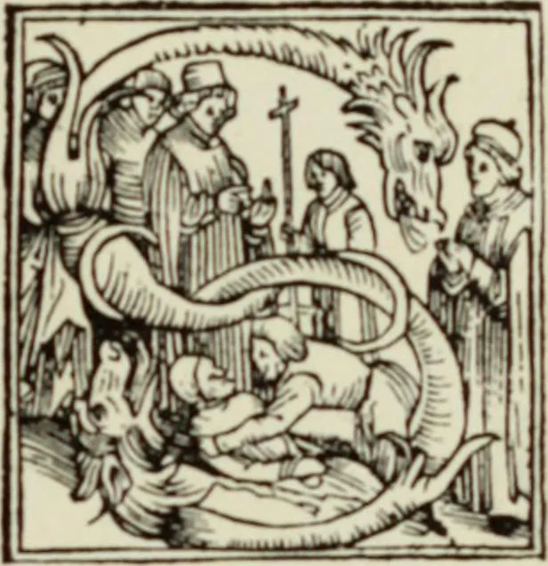 An illustration from Early woodcut initials : containing over thirteen hundred reproductions of ornamental letters of the fifteenth and sixteenth centuries, 1908, leaf 152