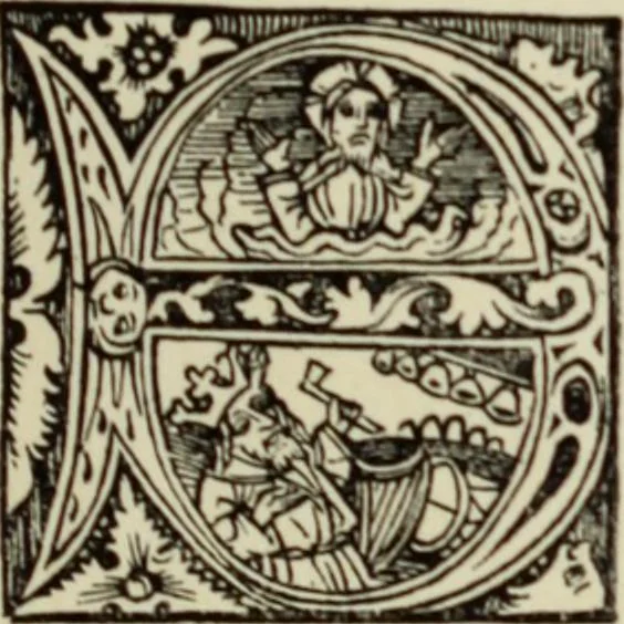 An illustration from Early woodcut initials : containing over thirteen hundred reproductions of ornamental letters of the fifteenth and sixteenth centuries, 1908, leaf 154