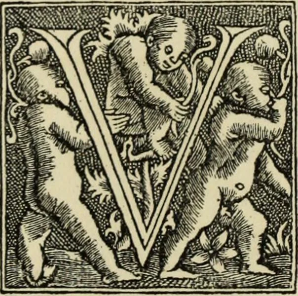 An illustration from Early woodcut initials : containing over thirteen hundred reproductions of ornamental letters of the fifteenth and sixteenth centuries, 1908, leaf 155