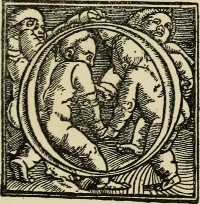 An illustration from Early woodcut initials : containing over thirteen hundred reproductions of ornamental letters of the fifteenth and sixteenth centuries, 1908, leaf 159