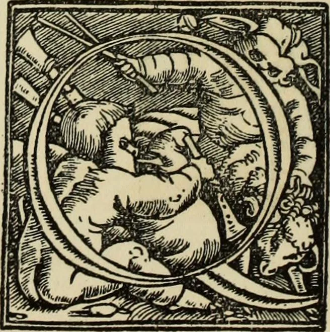 An illustration from Early woodcut initials : containing over thirteen hundred reproductions of ornamental letters of the fifteenth and sixteenth centuries, 1908, leaf 159