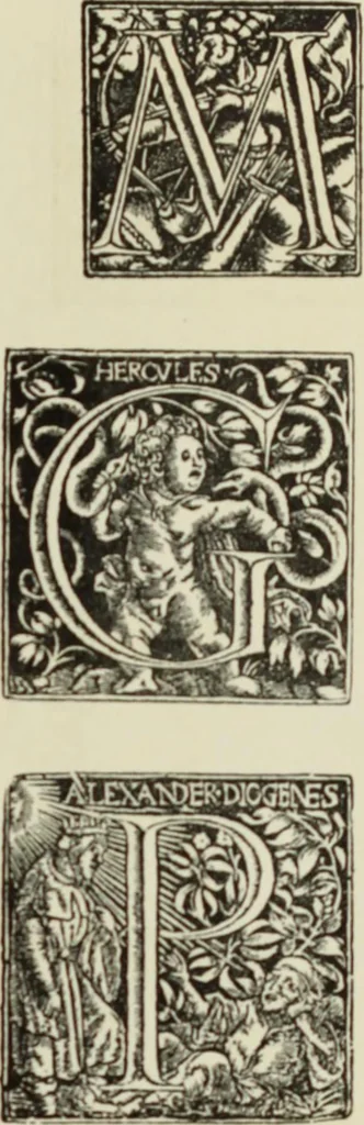 An illustration from Early woodcut initials : containing over thirteen hundred reproductions of ornamental letters of the fifteenth and sixteenth centuries, 1908, leaf 162