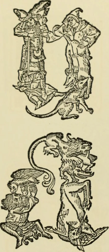 An illustration from Early woodcut initials : containing over thirteen hundred reproductions of ornamental letters of the fifteenth and sixteenth centuries, 1908, leaf 175