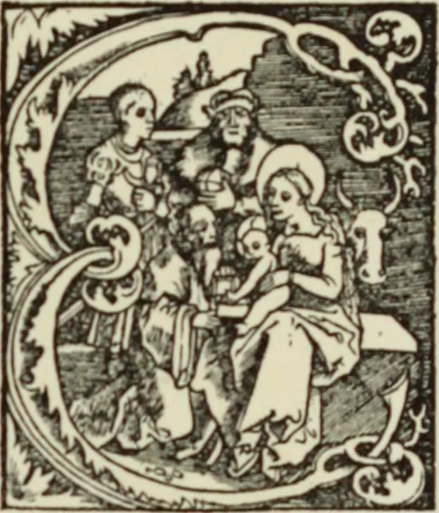 An illustration from Early woodcut initials : containing over thirteen hundred reproductions of ornamental letters of the fifteenth and sixteenth centuries, 1908, leaf 178