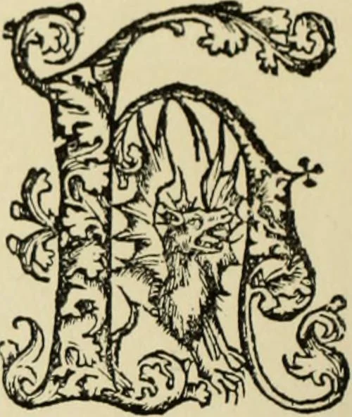 An illustration from Early woodcut initials : containing over thirteen hundred reproductions of ornamental letters of the fifteenth and sixteenth centuries, 1908, leaf 179