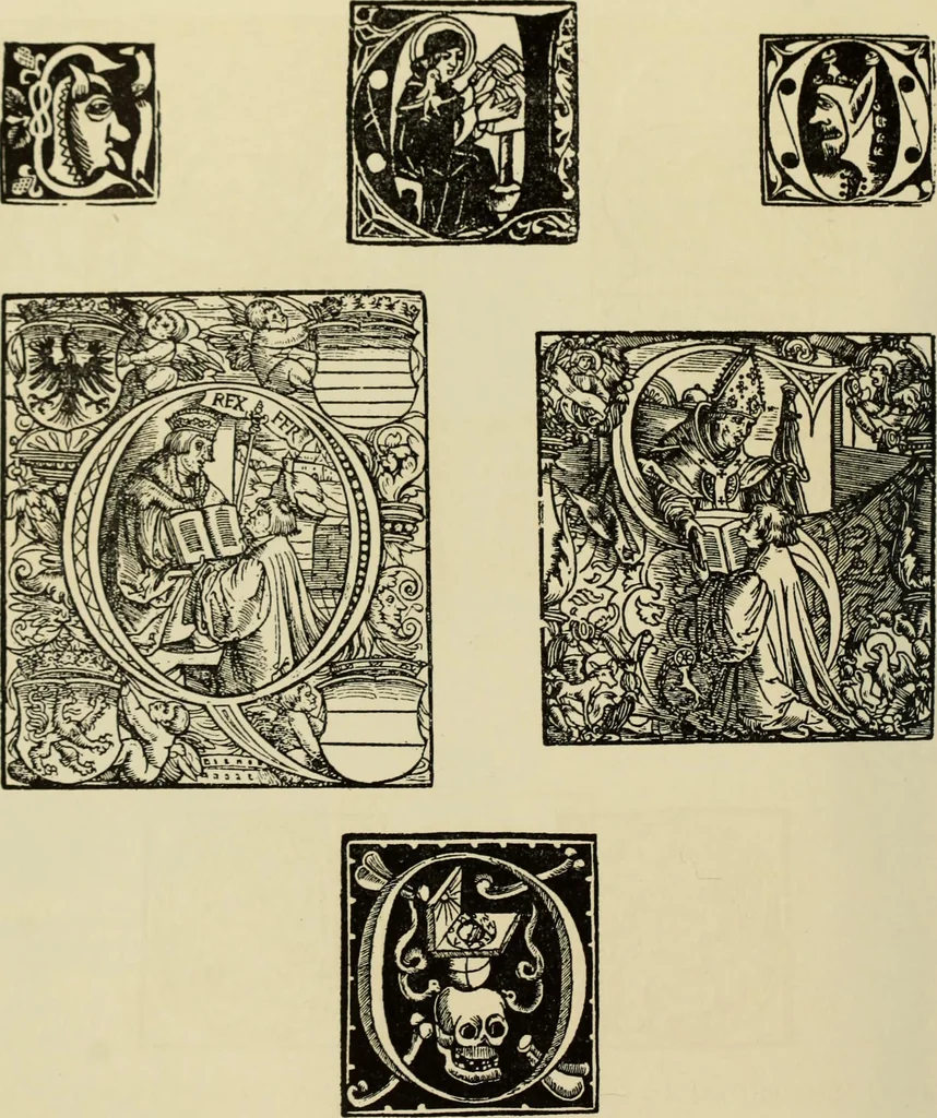 An illustration from Early woodcut initials : containing over thirteen hundred reproductions of ornamental letters of the fifteenth and sixteenth centuries, 1908, leaf 185