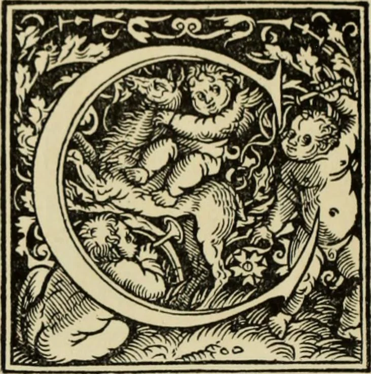 An illustration from Early woodcut initials : containing over thirteen hundred reproductions of ornamental letters of the fifteenth and sixteenth centuries, 1908, leaf 187