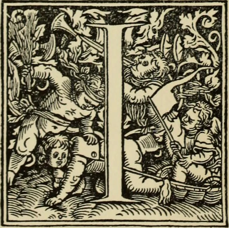 An illustration from Early woodcut initials : containing over thirteen hundred reproductions of ornamental letters of the fifteenth and sixteenth centuries, 1908, leaf 187