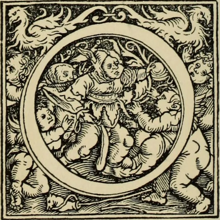 An illustration from Early woodcut initials : containing over thirteen hundred reproductions of ornamental letters of the fifteenth and sixteenth centuries, 1908, leaf 187