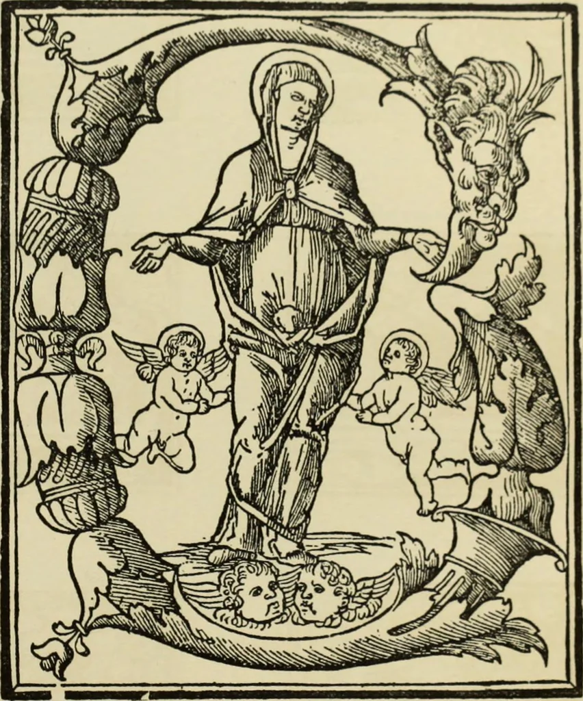 An illustration from Early woodcut initials : containing over thirteen hundred reproductions of ornamental letters of the fifteenth and sixteenth centuries, 1908, leaf 195