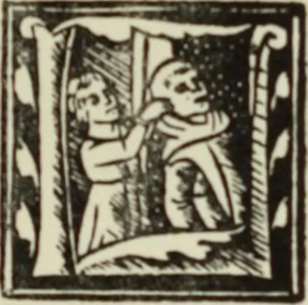 An illustration from Early woodcut initials : containing over thirteen hundred reproductions of ornamental letters of the fifteenth and sixteenth centuries, 1908, leaf 198