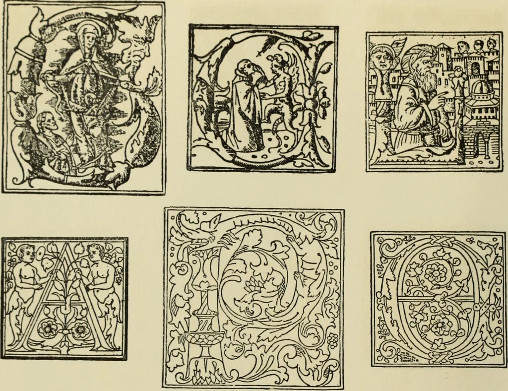 An illustration from Early woodcut initials : containing over thirteen hundred reproductions of ornamental letters of the fifteenth and sixteenth centuries, 1908, leaf 203