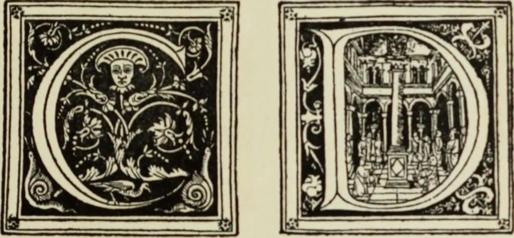 An illustration from Early woodcut initials : containing over thirteen hundred reproductions of ornamental letters of the fifteenth and sixteenth centuries, 1908, leaf 206