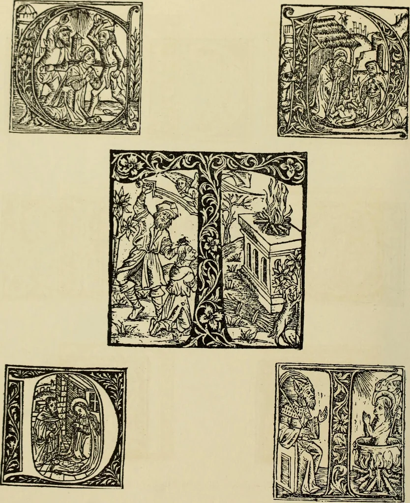 An illustration from Early woodcut initials : containing over thirteen hundred reproductions of ornamental letters of the fifteenth and sixteenth centuries, 1908, leaf 221