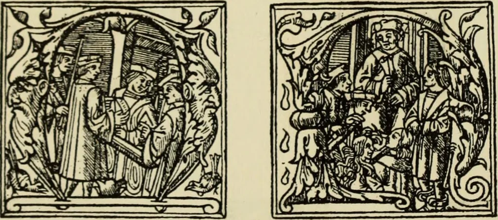 An illustration from Early woodcut initials : containing over thirteen hundred reproductions of ornamental letters of the fifteenth and sixteenth centuries, 1908, leaf 229