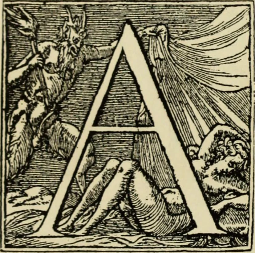 An illustration from Early woodcut initials : containing over thirteen hundred reproductions of ornamental letters of the fifteenth and sixteenth centuries, 1908, leaf 243