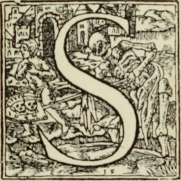 An illustration from Early woodcut initials : containing over thirteen hundred reproductions of ornamental letters of the fifteenth and sixteenth centuries, 1908, leaf 244