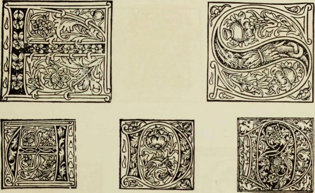 An illustration from Early woodcut initials : containing over thirteen hundred reproductions of ornamental letters of the fifteenth and sixteenth centuries, 1908, leaf 270