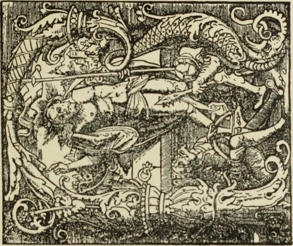 An illustration from Early woodcut initials : containing over thirteen hundred reproductions of ornamental letters of the fifteenth and sixteenth centuries, 1908, leaf 286