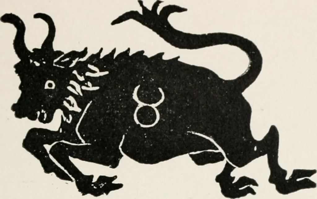 An illustration from Earthology; humanity characterized by the earth, sun, and zodiac, with prognostications from the moon, 1901, leaf 119