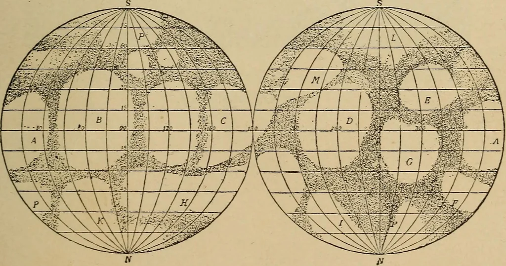 An illustration from The earth and sky; a primer of astronomy for young readers, 1898, leaf 129