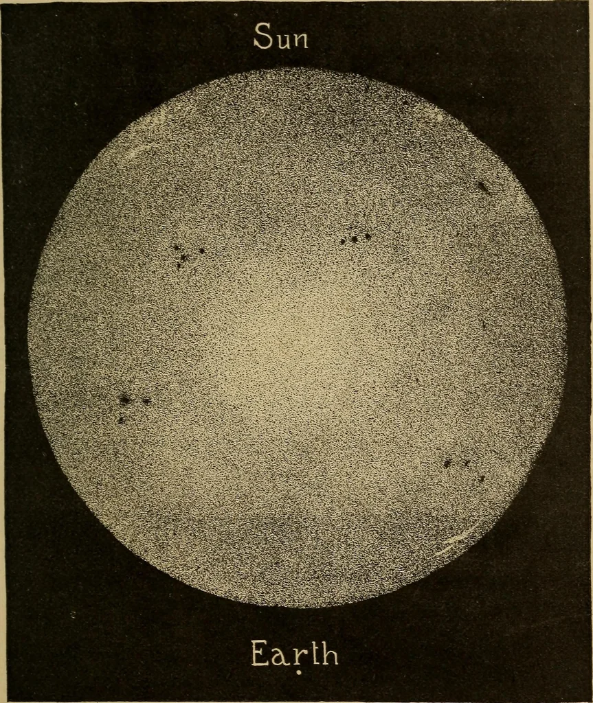 An illustration from The earth and sky; a primer of astronomy for young readers, 1898, leaf 73