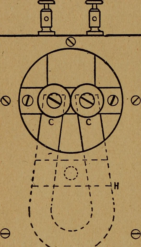 An illustration from Easy electrical experiments and how to make them;, 1918, leaf 143