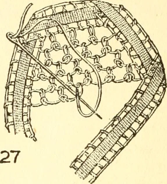 An illustration from Easy lessons for lace makers : fancy stitches illustrated showing clearly how to make all modern laces, 1901, leaf 11