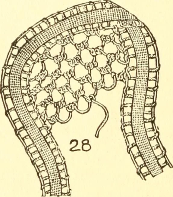 An illustration from Easy lessons for lace makers : fancy stitches illustrated showing clearly how to make all modern laces, 1901, leaf 11