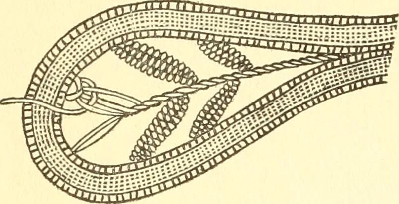 An illustration from Easy lessons for lace makers : fancy stitches illustrated showing clearly how to make all modern laces, 1901, leaf 13