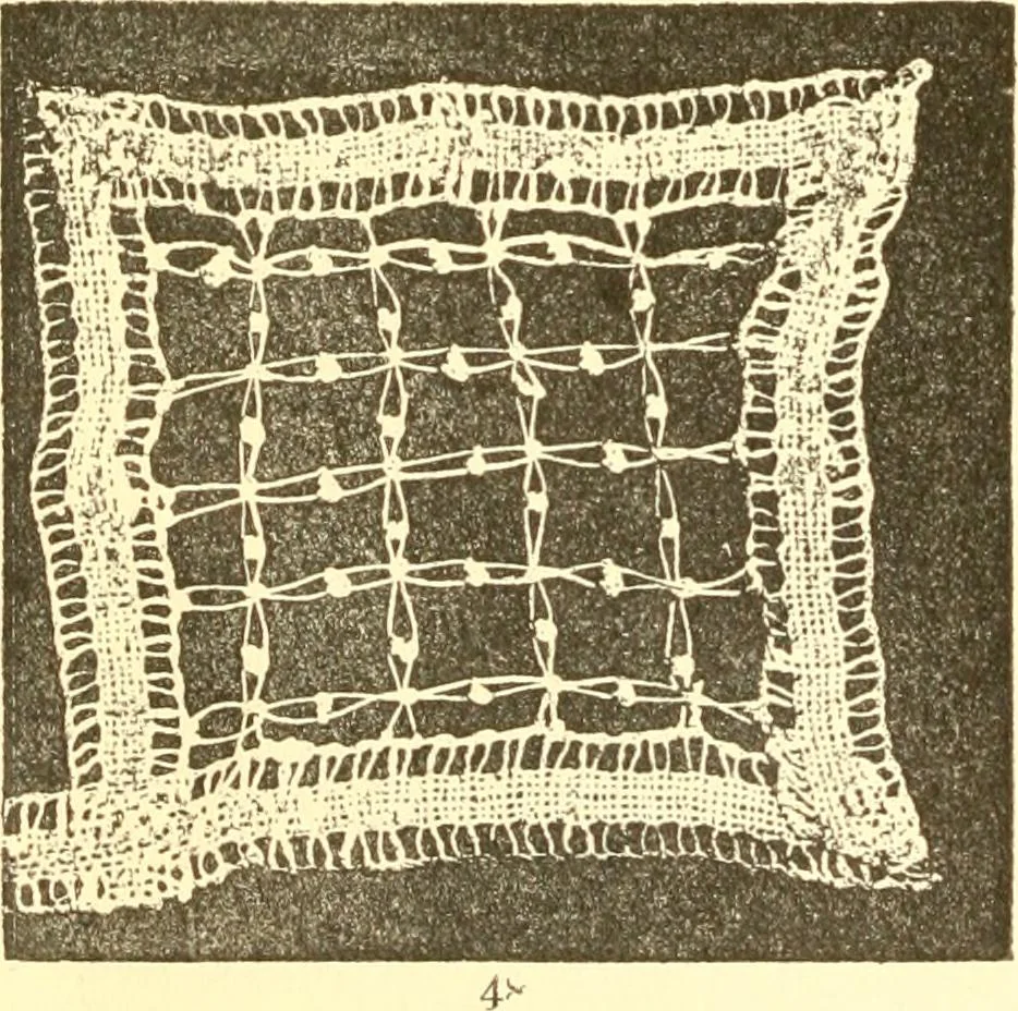 An illustration from Easy lessons for lace makers : fancy stitches illustrated showing clearly how to make all modern laces, 1901, leaf 17