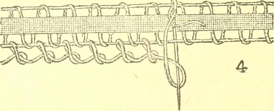 An illustration from Easy lessons for lace makers : fancy stitches illustrated showing clearly how to make all modern laces, 1901, leaf 6