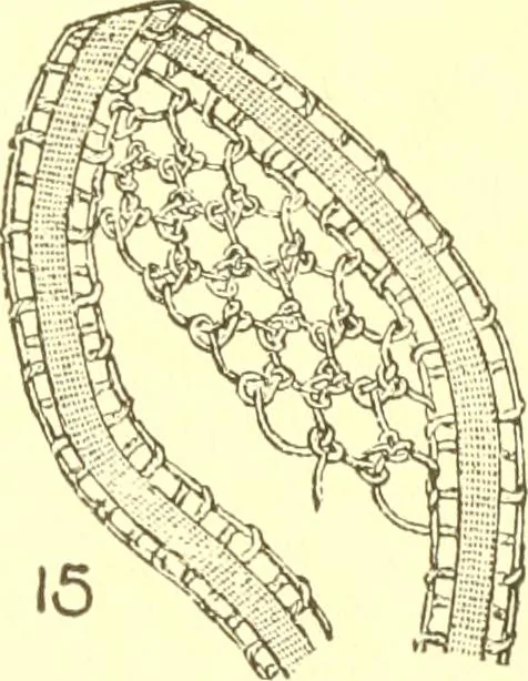 An illustration from Easy lessons for lace makers : fancy stitches illustrated showing clearly how to make all modern laces, 1901, leaf 8