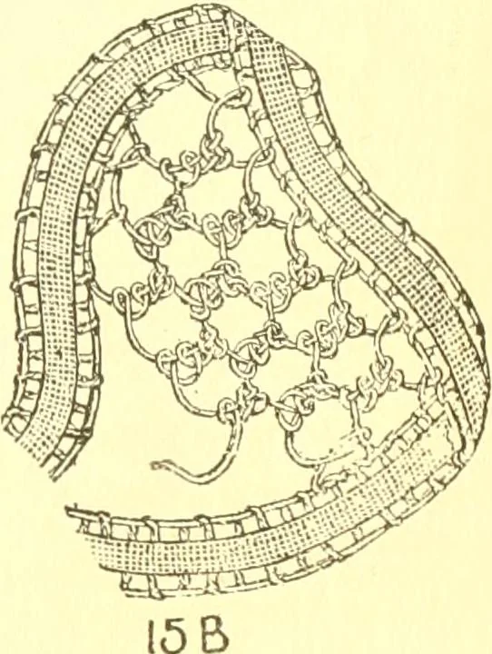 An illustration from Easy lessons for lace makers : fancy stitches illustrated showing clearly how to make all modern laces, 1901, leaf 8