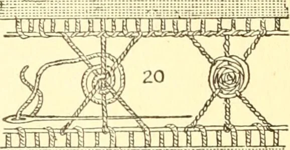 An illustration from Easy lessons for lace makers : fancy stitches illustrated showing clearly how to make all modern laces, 1901, leaf 9