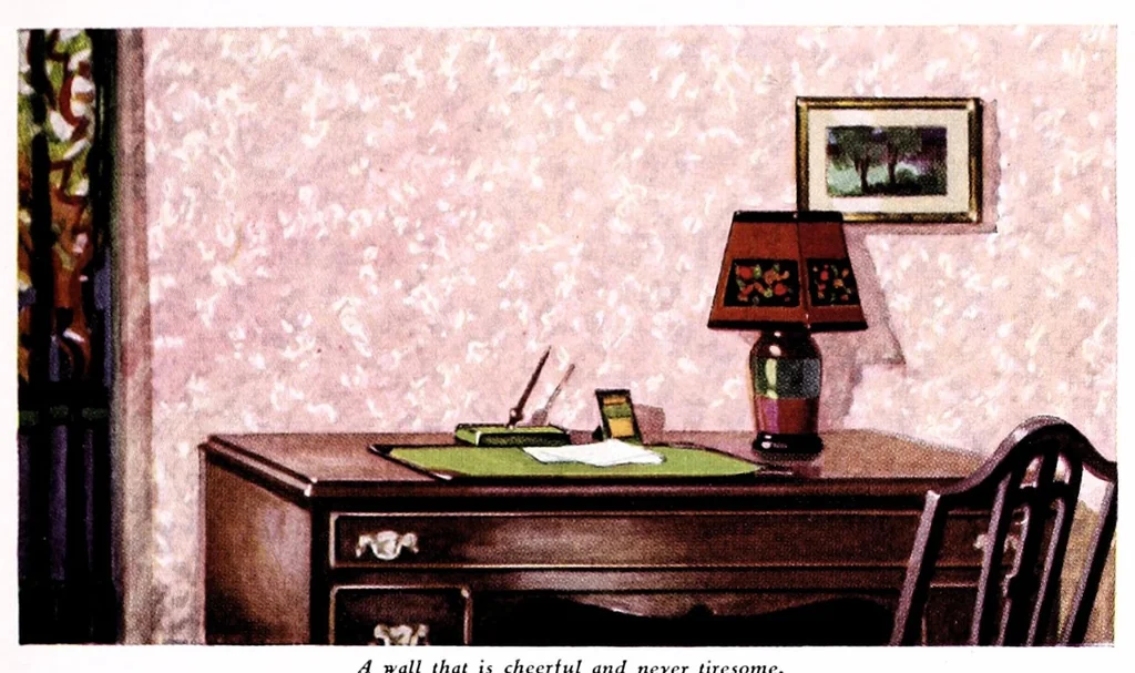 An illustration from Easy steps in painting : how to enamel, how to paint a house, how to varnish and other facts : the A. Wilhelm Company, paints, varnishes, lacquers, enamels., 1930, leaf 11